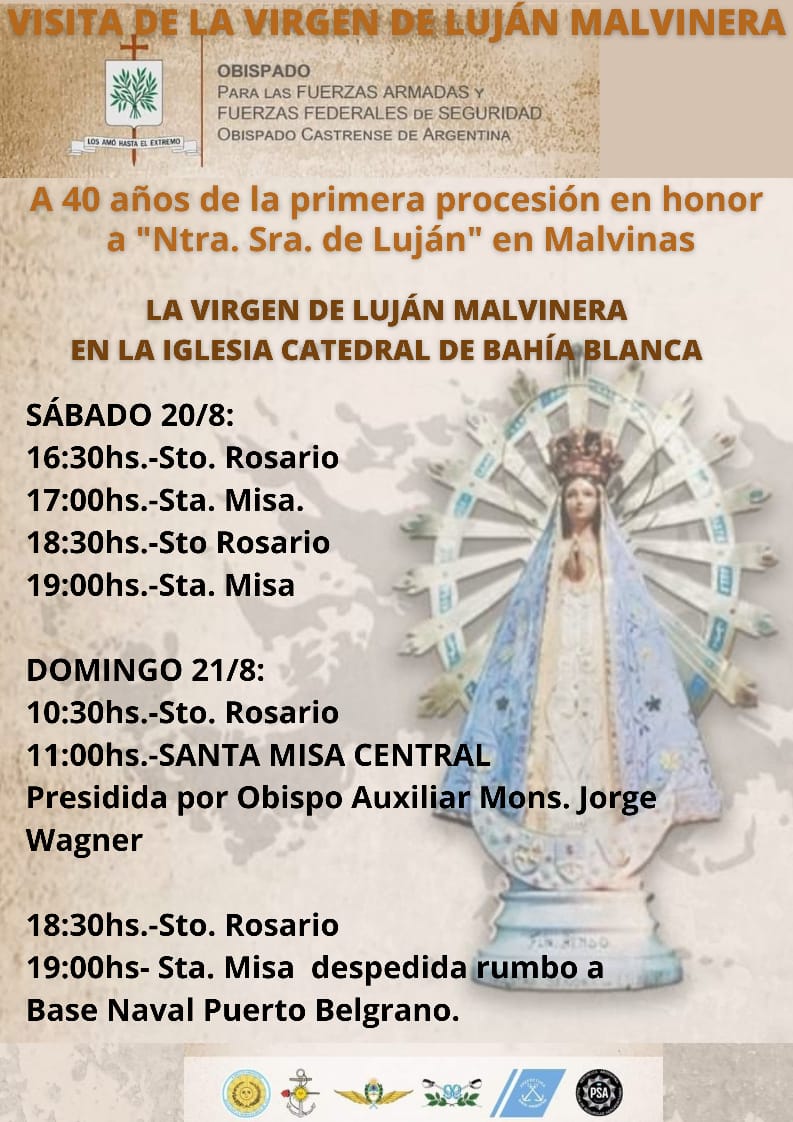 La conmovedora historia de la Virgen “Malvinera” que llega a Bahía Blanca –  La Brújula 24